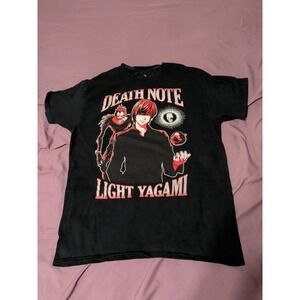 Death Note Mens M Black Light Yagami Ryuk Anime Graphic T Shirt Manga Tee